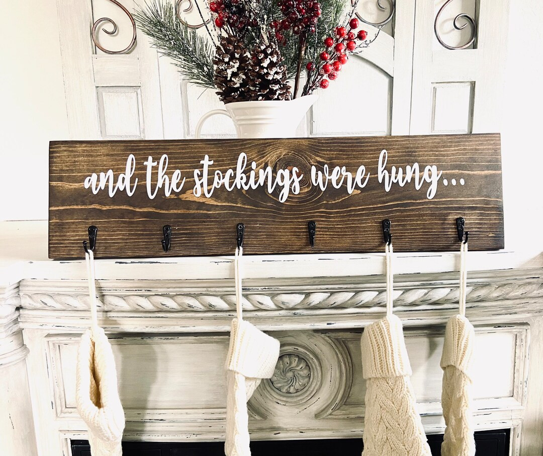 And the Stockings Were Hung Stocking Hanger Wooden Stocking - Etsy | Etsy (US)