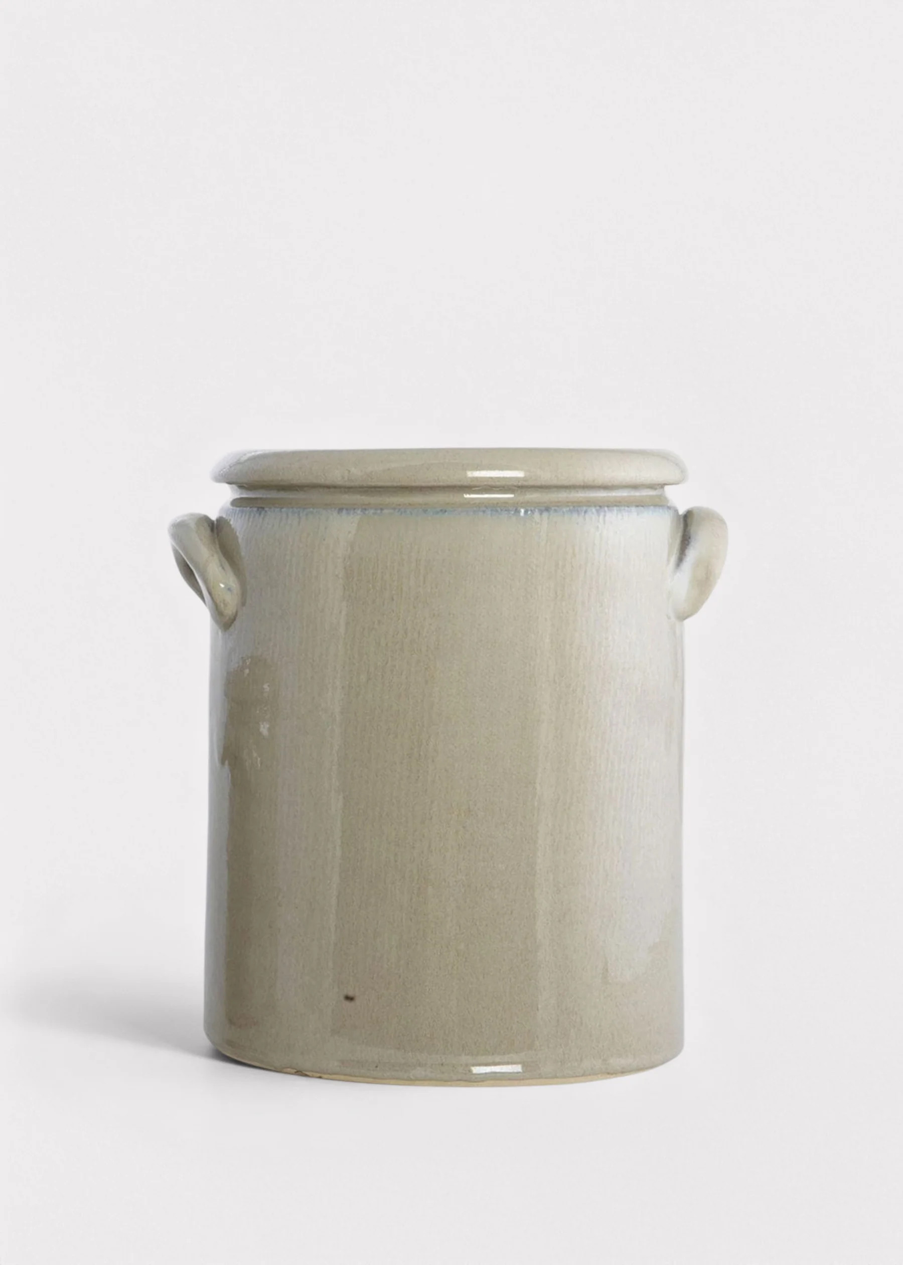 Beige Glossy Clay Flower Crock | Best Vases at Afloral.com | Afloral
