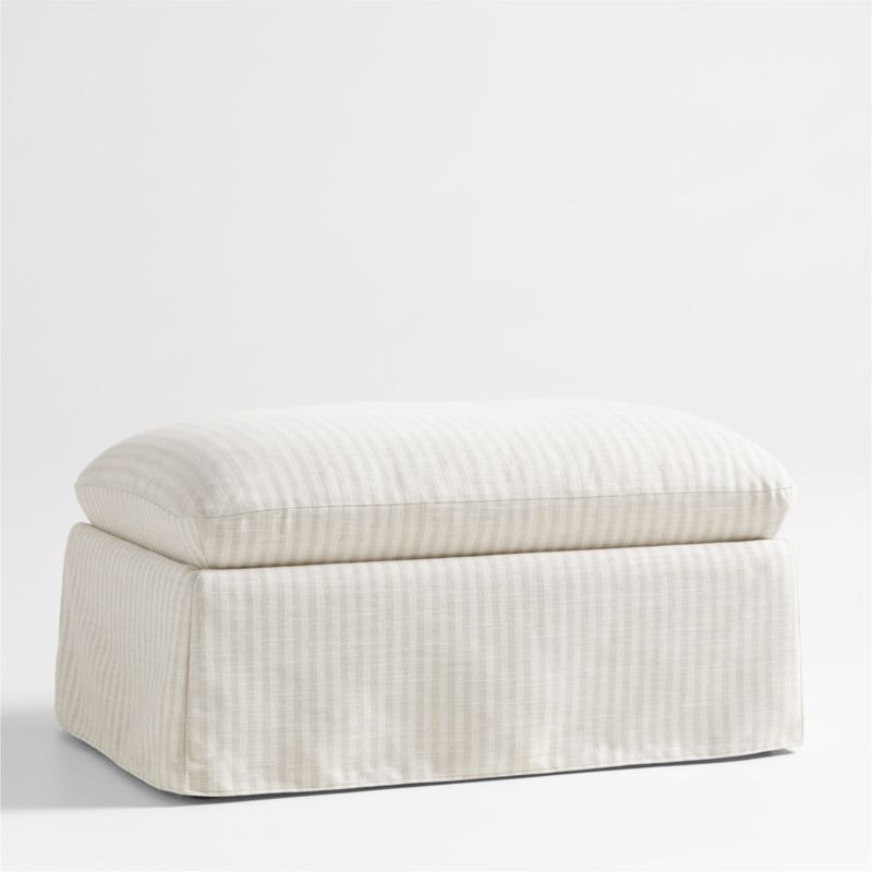 Ever Slipcovered Striped Nursery Ottoman by Leanne Ford | Crate & Kids | Crate & Barrel