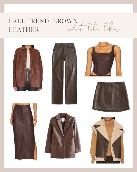 Brown leather is trending this fall in all forms from jackets to skirts to pants!

#LTKHoliday #LTKSeasonal #LTKstyletip