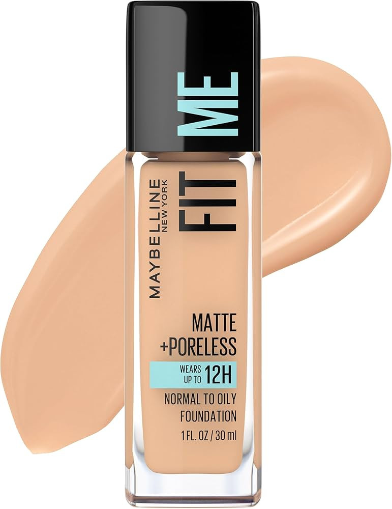 Maybelline Fit Me Matte + Poreless Liquid Oil-Free Foundation Makeup, True Beige, 1 Count (Packag... | Amazon (US)