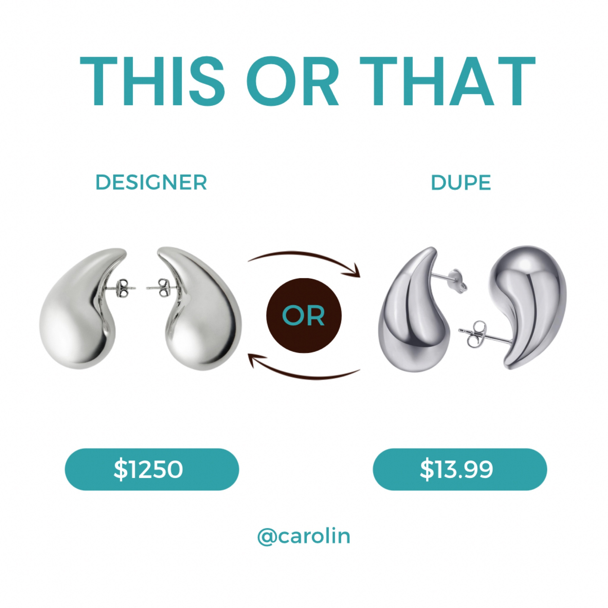 For when you’re on a budget!

#designerdupes #thisorthat #bottega #dropearrings