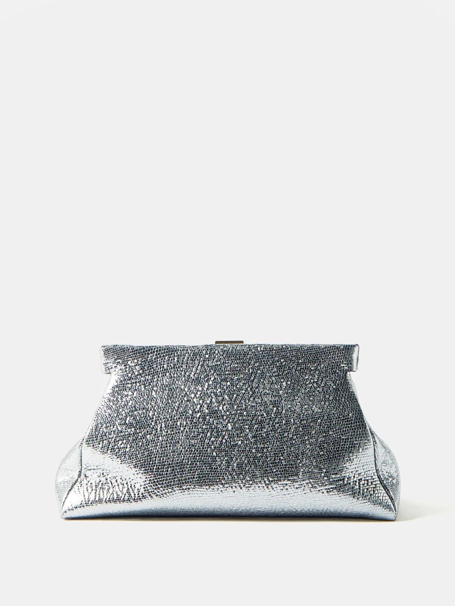 Cannes metallic-leather clutch bag | DeMellier | Matches (US)