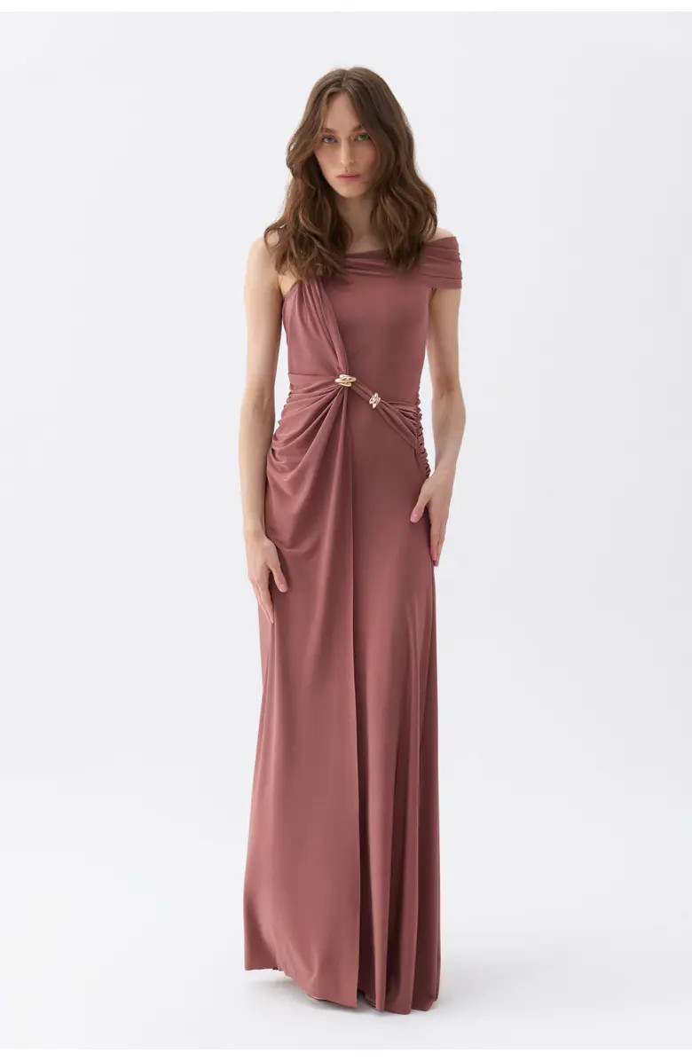 Long Dress with Accessory Detail | Nordstrom