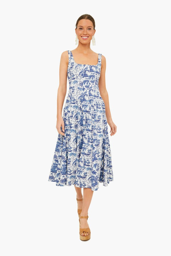 China Blue Toile Wells Dress | Tuckernuck (US)