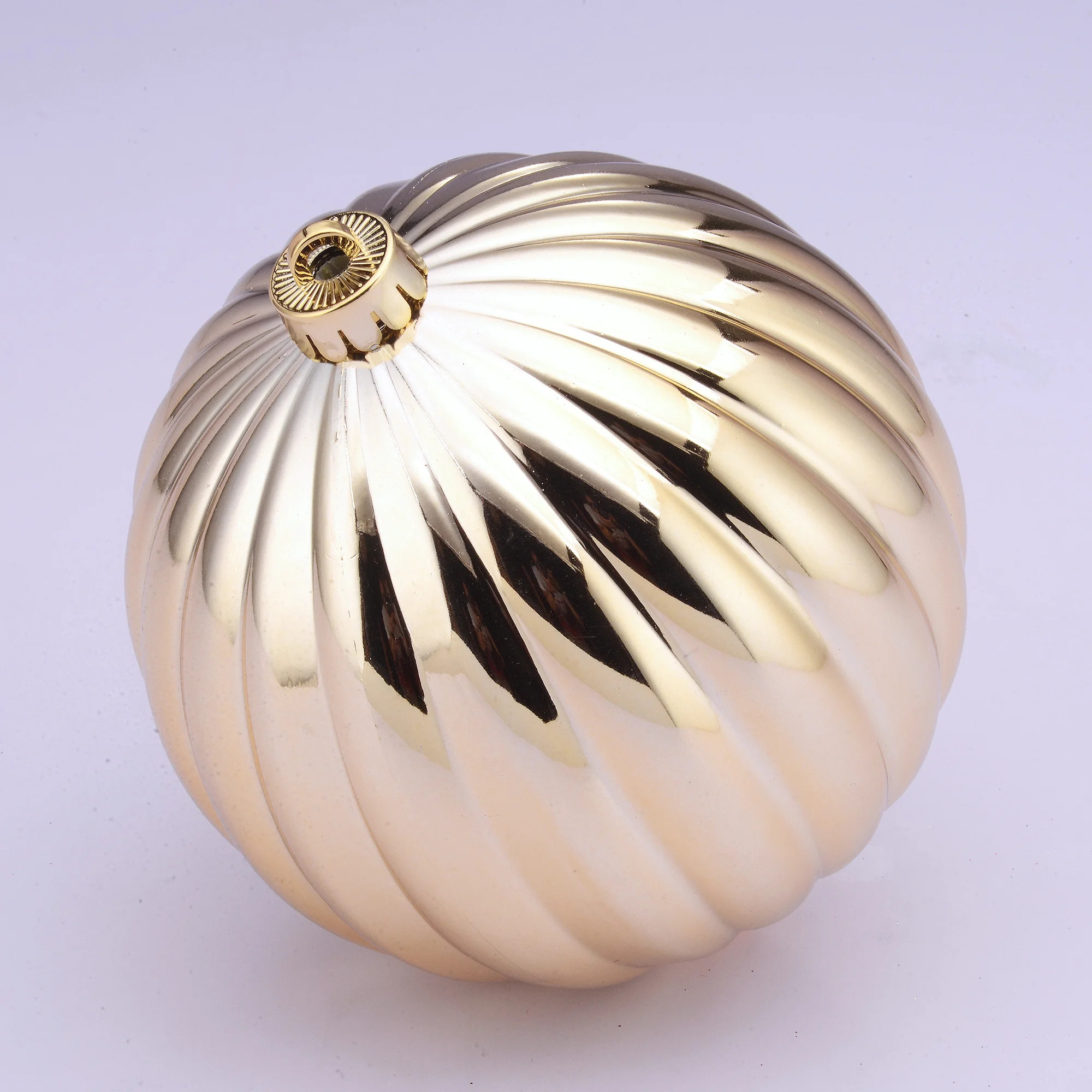 Shiny Gold Jumbo Shatterproof Pumpkin-Shaped Christmas Ornament, 5.9 in, by Holiday Time | Walmart (US)