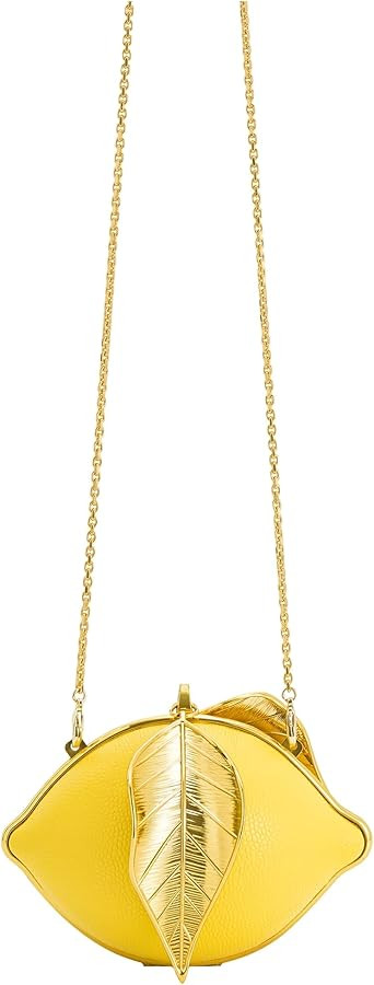 JW PEI Women's Tori Vegan Leather Metal Structure Clutch - Lemon Yellow | Amazon (US)