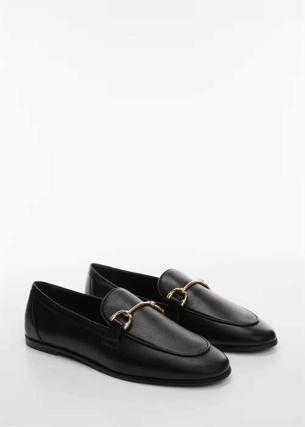 Leather moccasin with metallic detail -  Women | Mango United Kingdom | MANGO (UK)