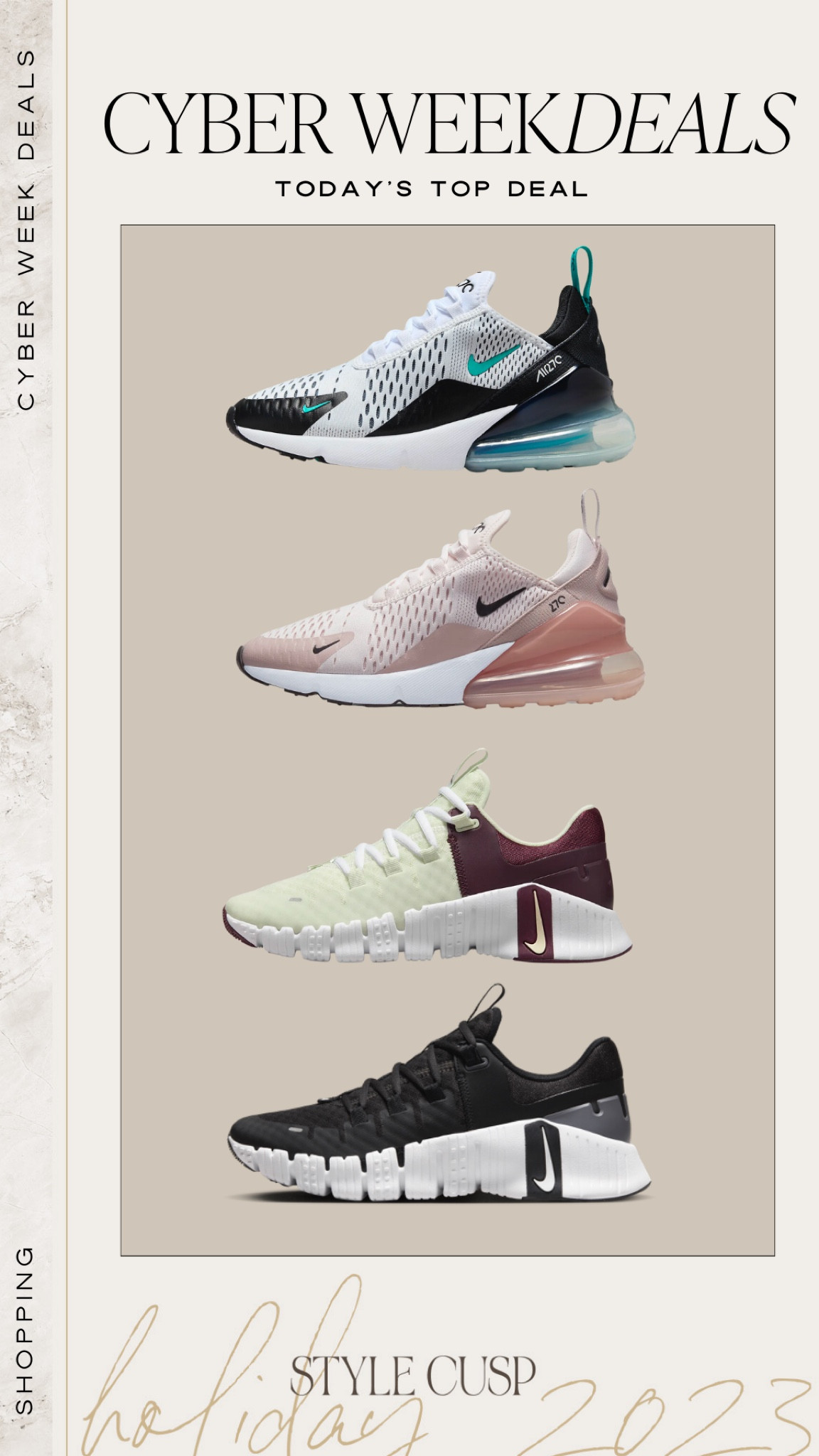 25% off Nike with code CYBER 

#LTKCyberWeek