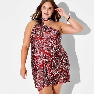 Women's Mini Scarf Dress - Wild Fable™ Blue Paisley M | Target