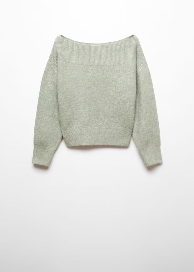 Boat-neck knitted sweater -  Women | Mango USA | MANGO (US)