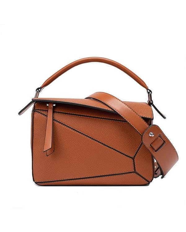 Lychee pattern with embossed bags cow leather puzzle purses shoulder crossbody handbags for women | Amazon (US)