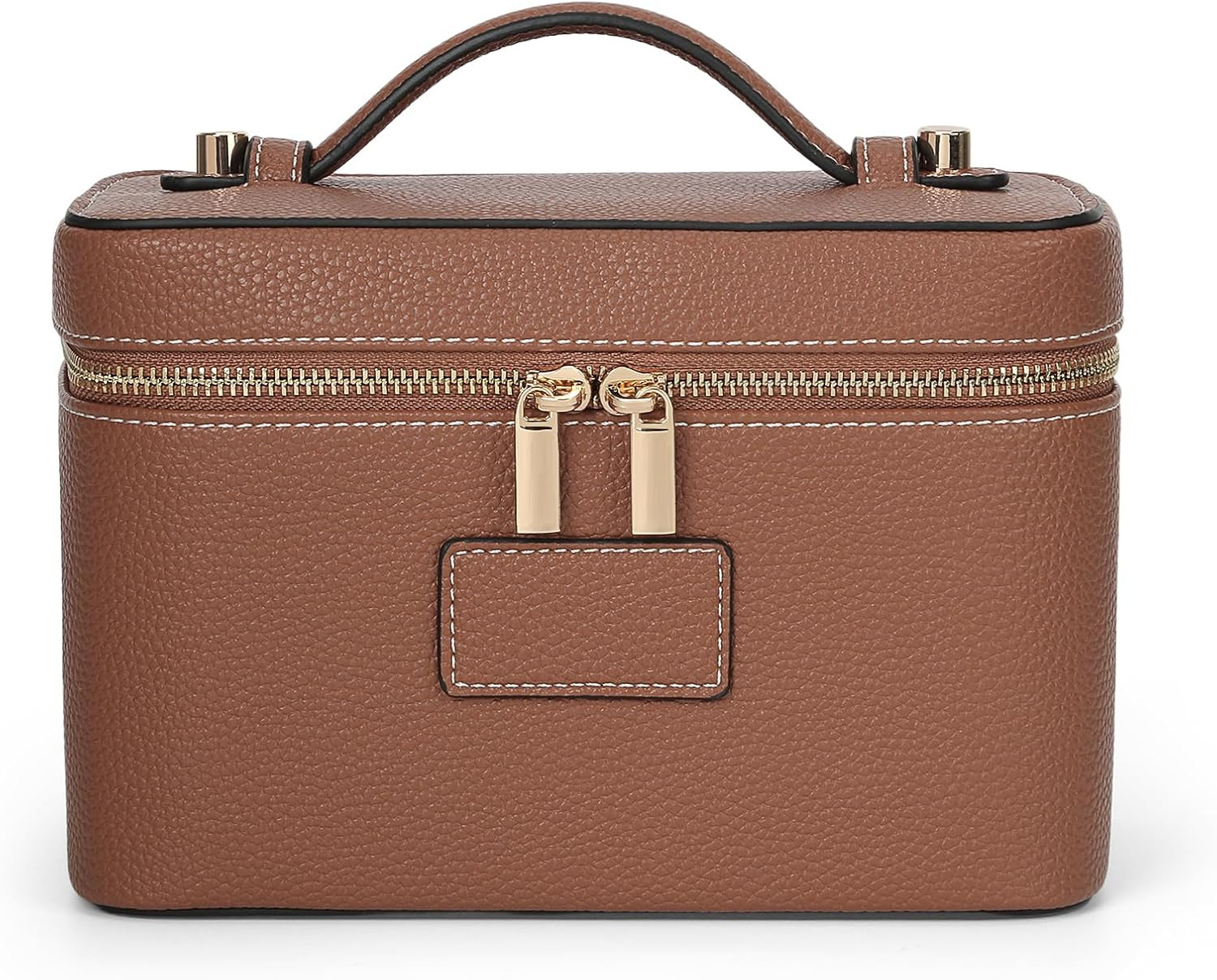 Makeup Bag Vanity Case for Women Leather Cosmetic Bag Travel Toiletry Bags Portable Makeup Organi... | Amazon (US)