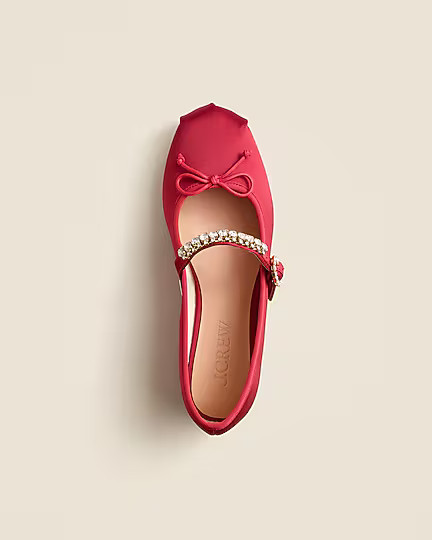 Logan embellished Mary Jane ballet flats in satin | J. Crew US