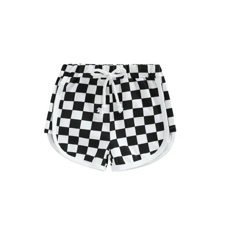 LSFYSZD Toddler’s Summer Casual Shorts Fashion Checkerboard Print Tie-up Elastic Waist Short Pants | Walmart (US)