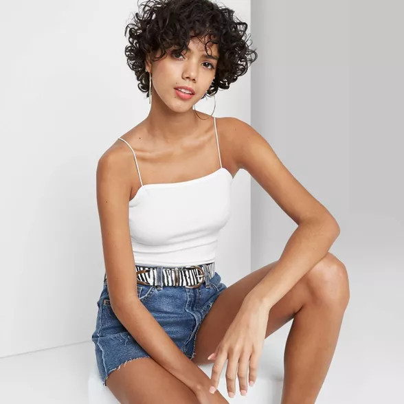 Women's Square Neck Spaghetti Strap Bodysuit - Wild Fable™ | Target