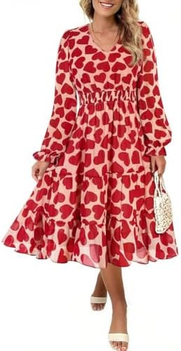 TIYOMI Plus Size Maxi Floral Dress for Women 2025 Long Sleeve V Neck Flowy Dress Empire Waist Wed... | Amazon (US)