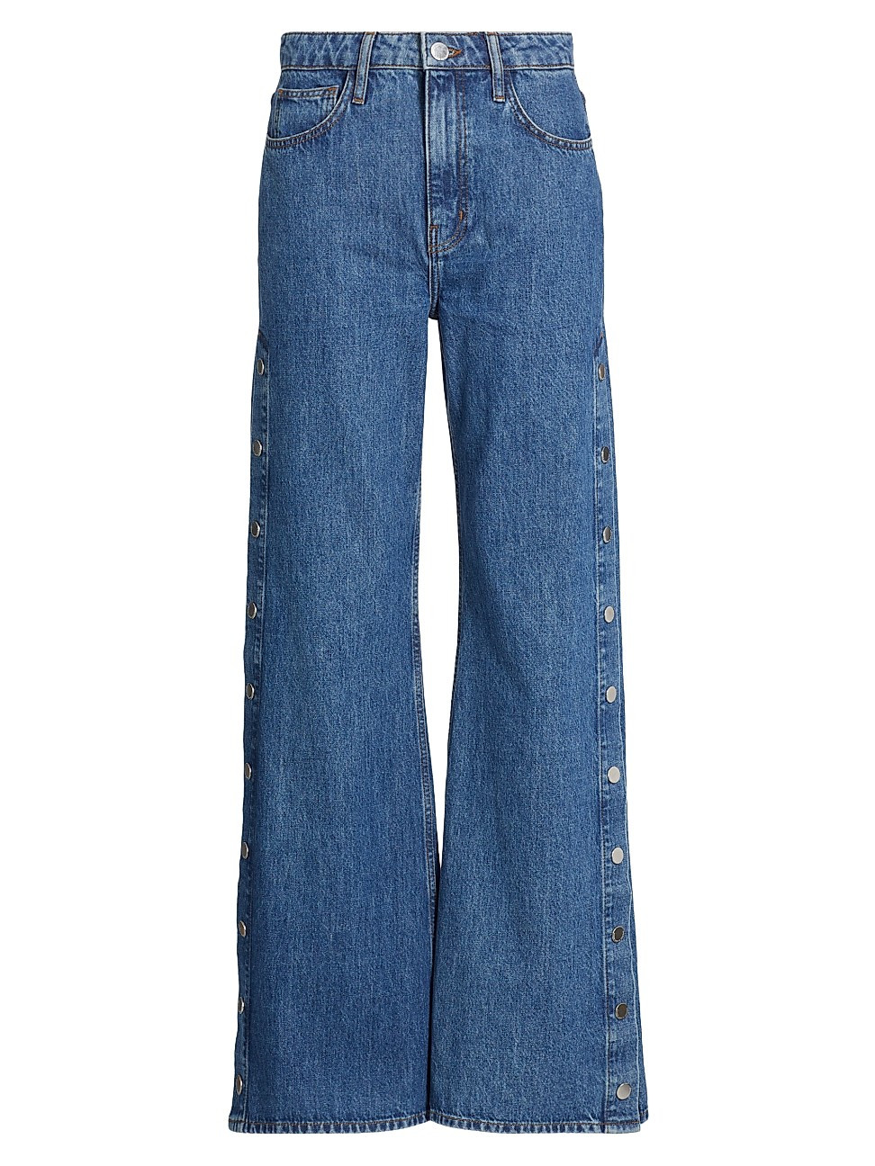 Women's Nolan Side-Snap Wide-Leg Jeans - Canal - Size 27 | Saks Fifth Avenue