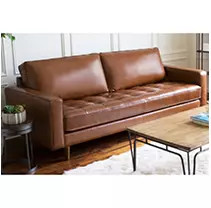 Benjamin Mid Century Top Grain Leather Sofa | Sam's Club