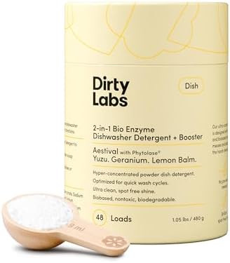 Dirty Labs | Dishwasher Detergent and Booster | Aestival Scent | 48 Loads (1 lb) | Ultra Clean, S... | Amazon (US)