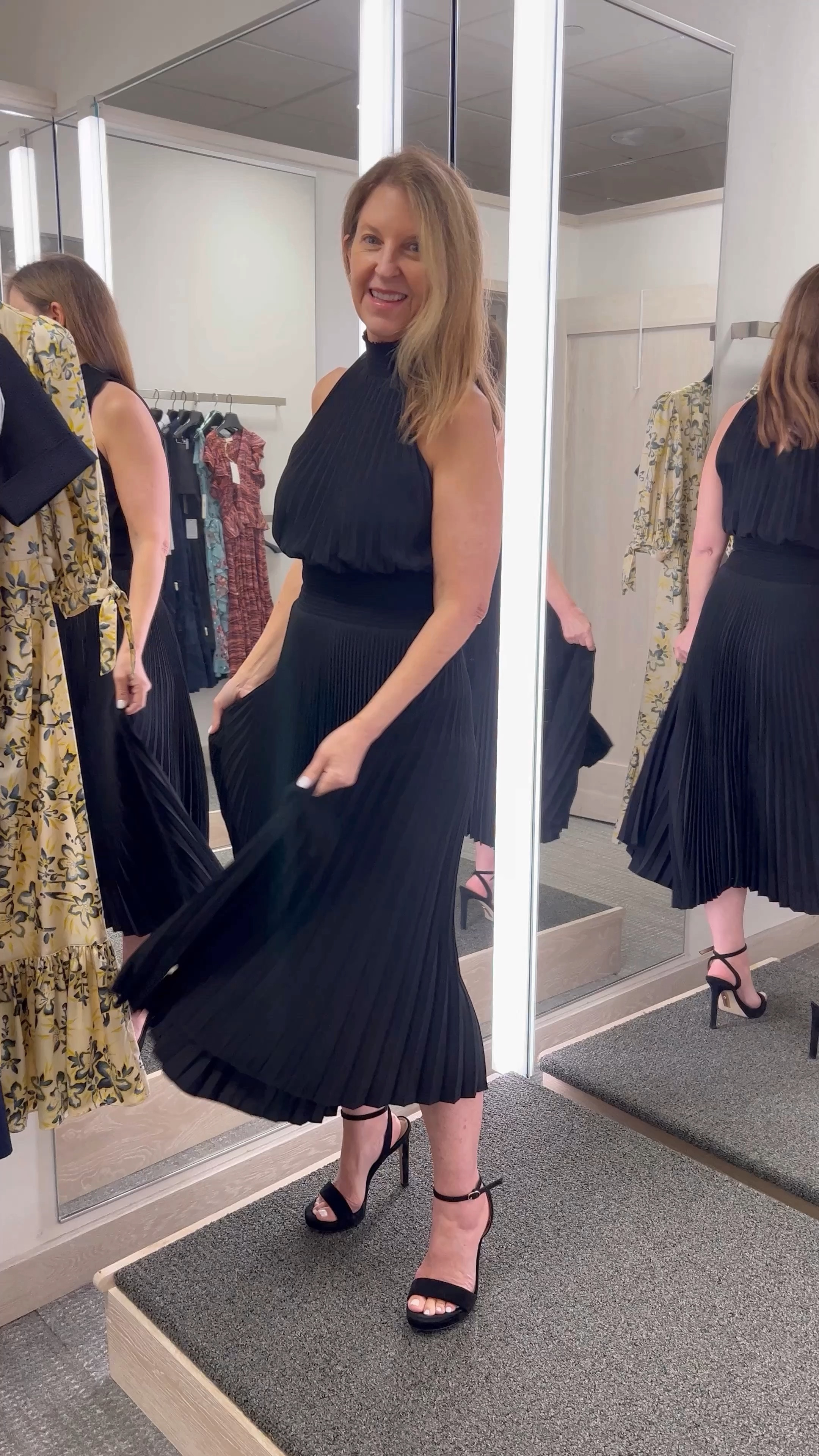 halogen pleated dress Halogen Pleated Faux Wrap Front Midi Dress - Rich Black - 26% Off