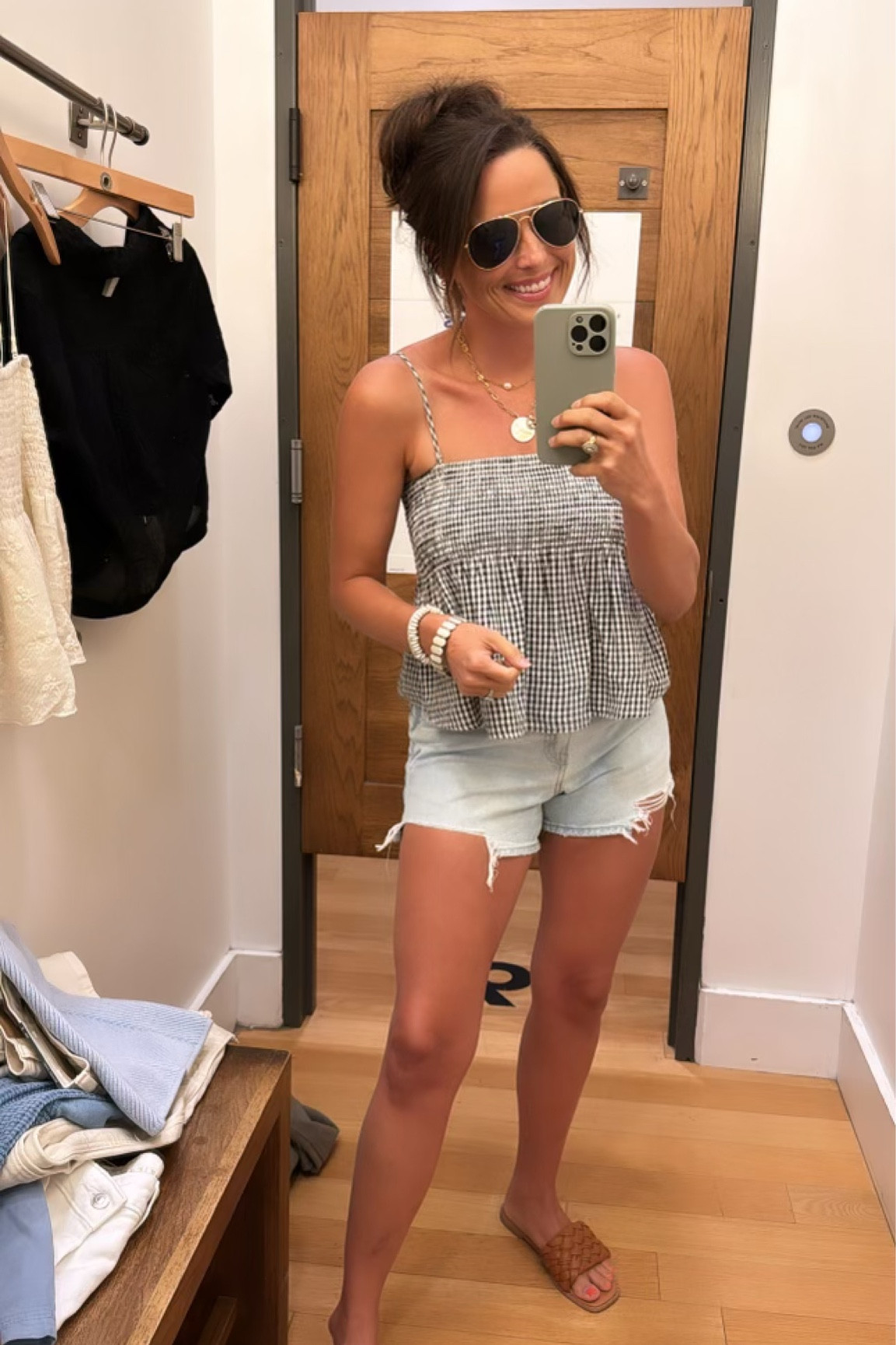 Sale alert!! AE summer outfit!
Love this smocked gingham babydoll top🤩

#LTKSaleAlert #LTKFindsUnder50 #LTKStyleTip