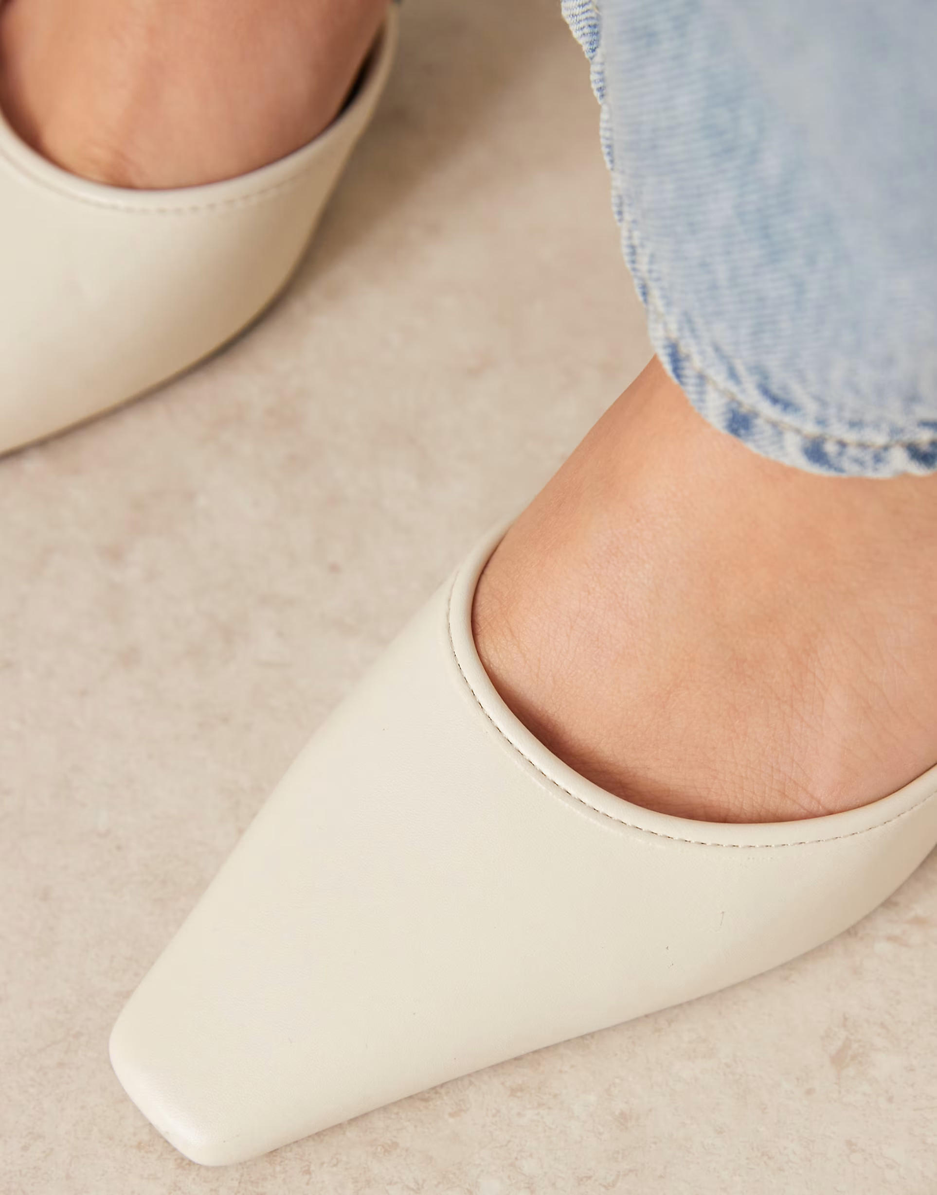 RAID Alya heeled mules in off white | ASOS (Global)