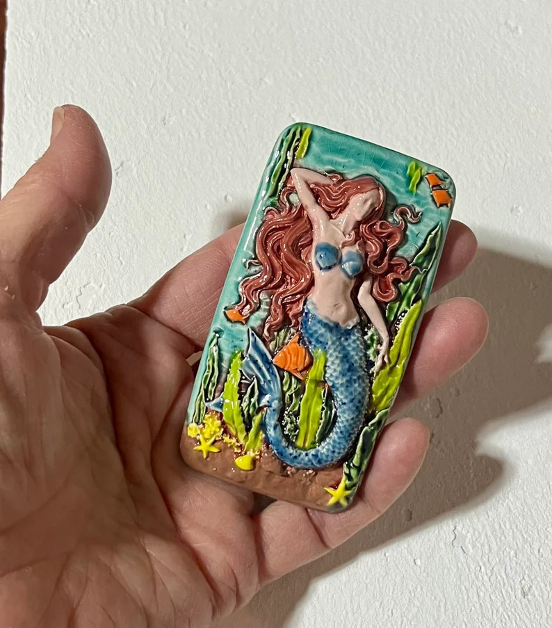 Ceramic Mermaid Tile - Etsy | Etsy (Global)