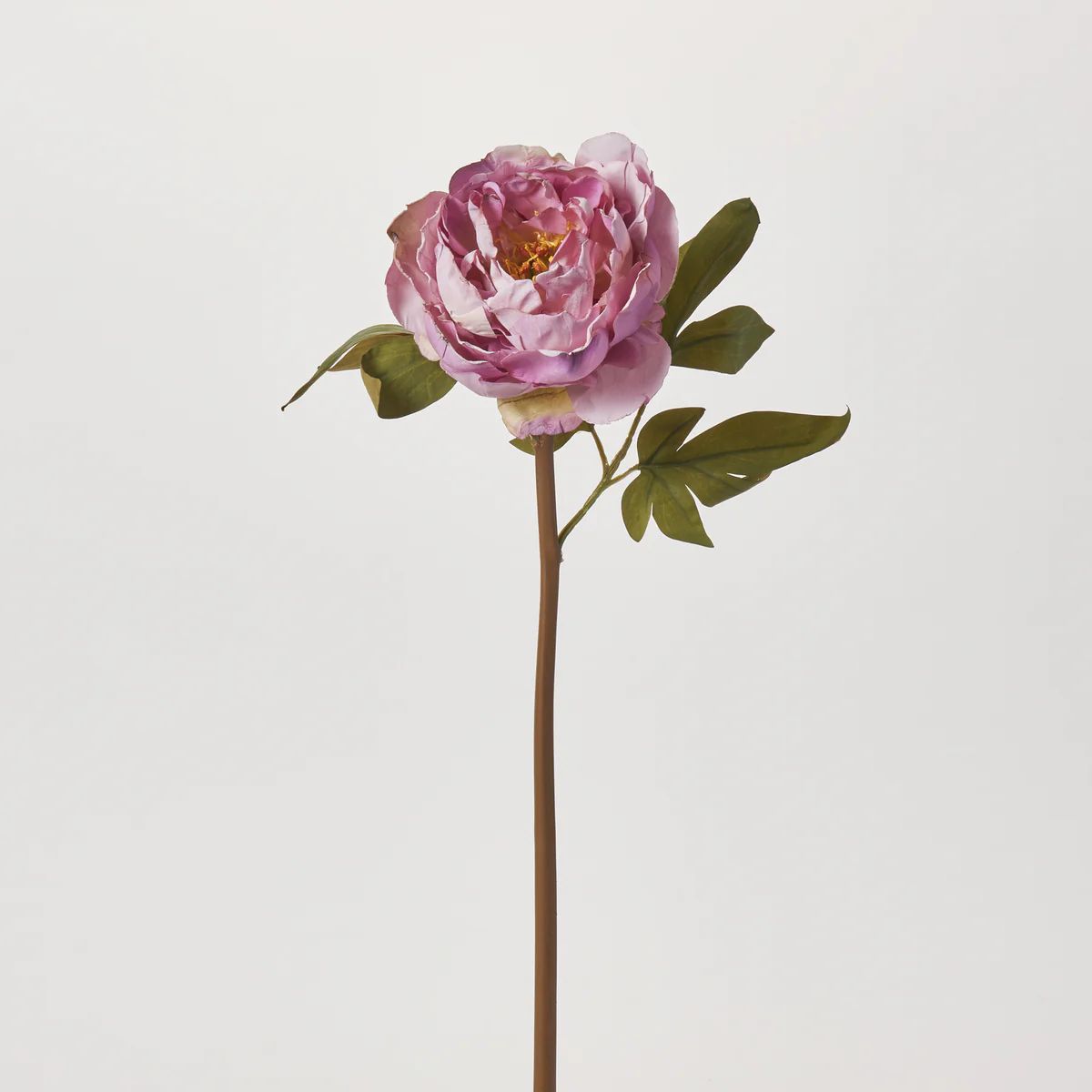 Large Dried Look Pink Lavender Peony Bloom Single Faux Floral Spray - 23" | Darby Creek Trading