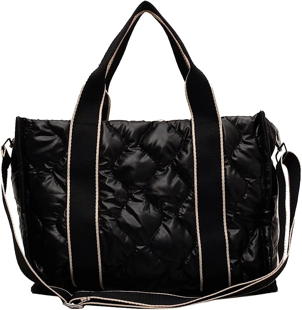 Puffy Tote Bag for Women Quilted Puffer Handbag Lightweight Winter Down Cotton Padded Shoulder Ba... | Amazon (US)