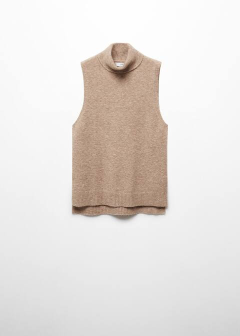 Turtleneck knitted gilet | MANGO (UK)