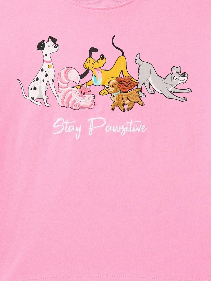 Disney Pets Girls Embroidered Graphic Tee with Short Sleeves, Sizes 4-16 | Walmart (US)