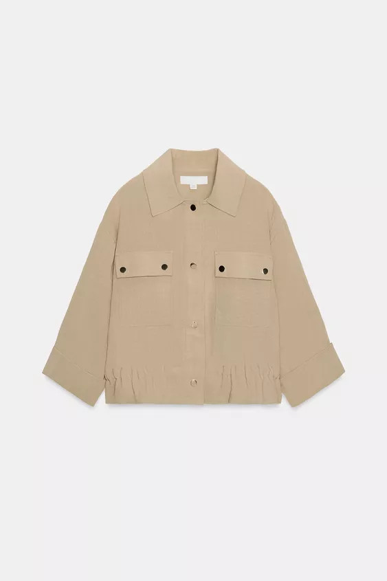 SHORT JACKET WITH ROLLED-UP SLEEVES | Zara UK