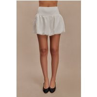 Genia Satin Bubble Mini Skirt - White I MESHKI I Size M | MESHKI US