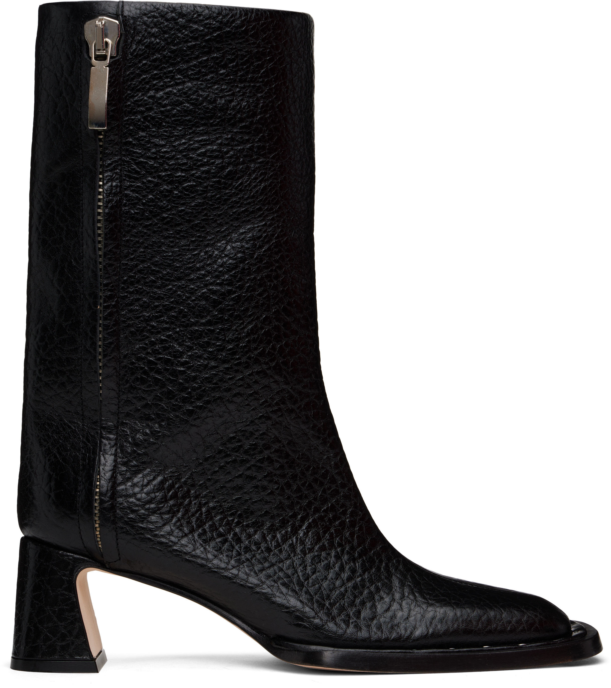 Miista Black Raleigh Grain Ankle Boots | SSENSE