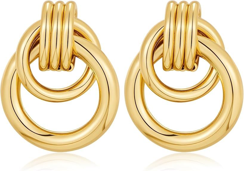 LILIE&WHITE Gold Chain Dangle Earrings for Women Drop Earrings Stud Earrings Hypoallergenic Earri... | Amazon (US)