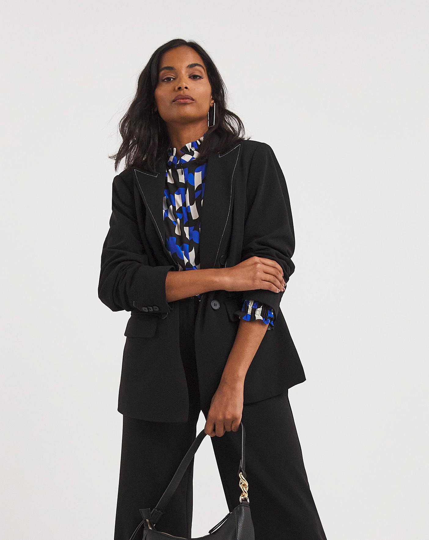 Contrast Stitch Scuba Crepe Blazer | JD Williams (UK)