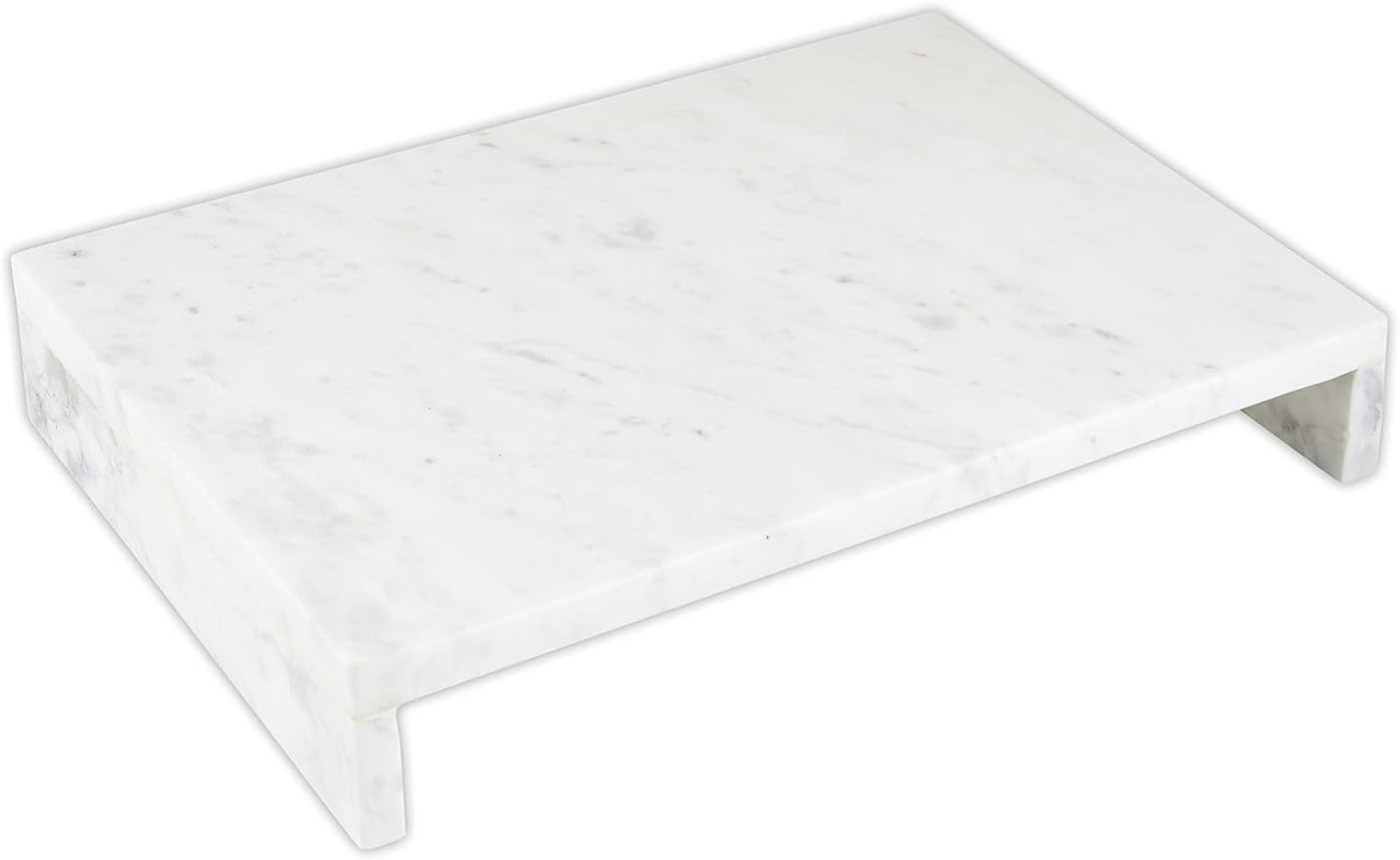 Santa Barbara Design Studio Waterfall Marble Tray - Elegant Table Display Riser Charcuterie Cheese Board Footed Stand, 14" x 10", White | Amazon (US)