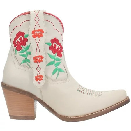Dingo Womens Play Pretty Embroidered Floral Snip Toe Cowboy Ankle Boots | Walmart (US)