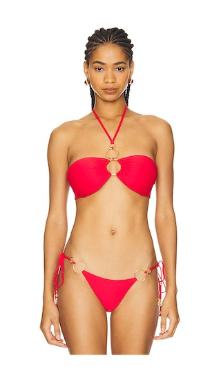 Drawstring Bandeau Top in Scarlet | Revolve Clothing (Global)