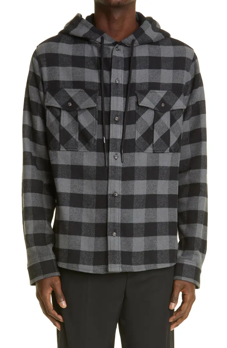 Off-White Arrows Hooded Flannel Shirt | Nordstrom | Nordstrom