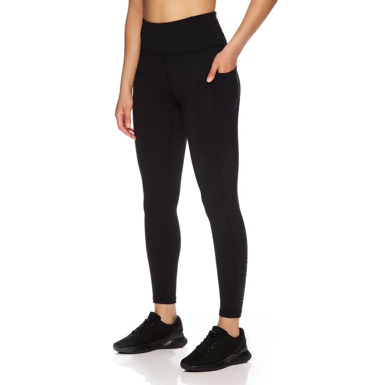 Reebok Women's Solid Print High Rise 7/8 Legging with 25" Inseam and Side Pockets | Walmart (US)