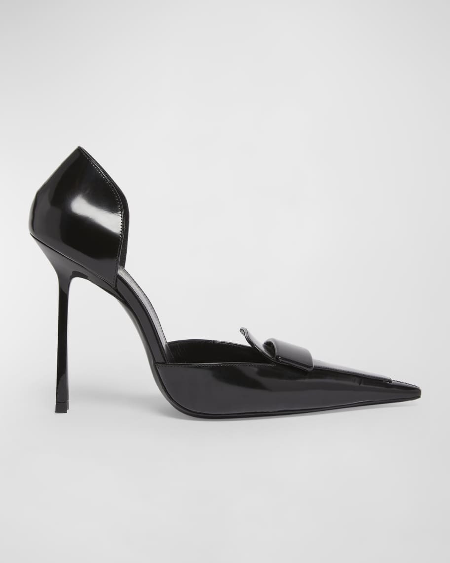 Saint Laurent Leather D'Orsay Loafer Pumps | Neiman Marcus