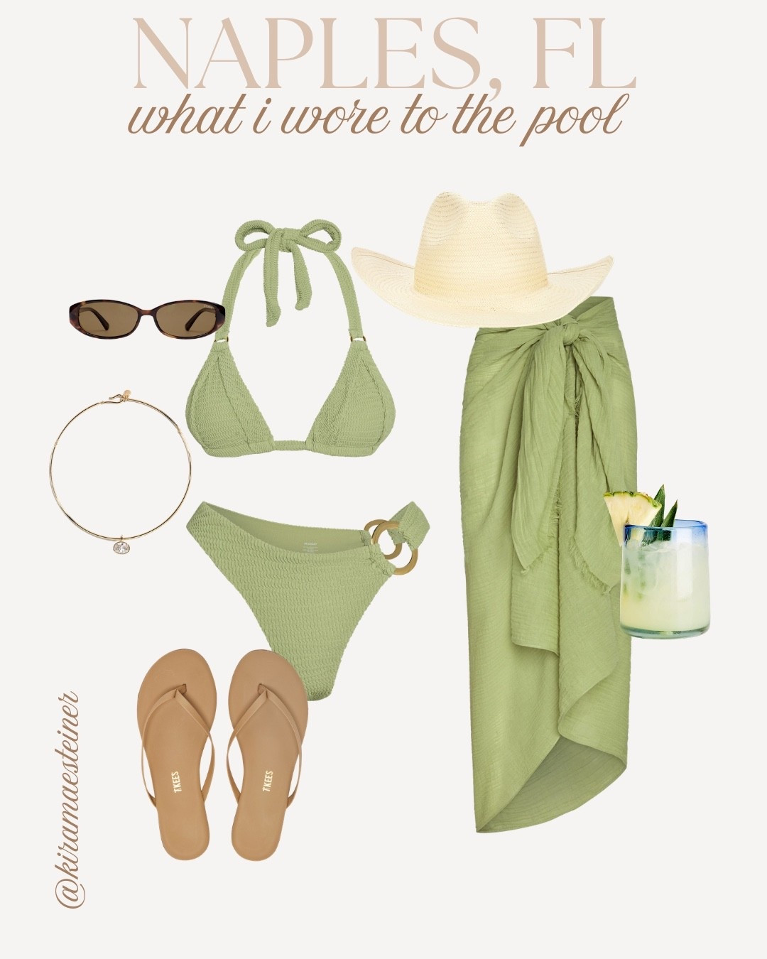 code KIRA15 for hat! size small in bikini set (my exact color was avocado but it sold out - linking the apple color instead!) 

#LTKTravel #LTKootd #LTKSwim