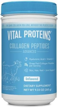 Vital Proteins Collagen Peptides Powder, with Hyaluronic Acid and Vitamin C, Unflavored, 9.33 Oun... | Amazon (US)