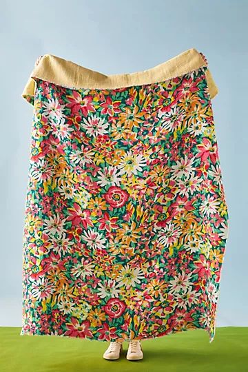 Sarah Campbell Flowerbed Throw Blanket | Anthropologie (US)