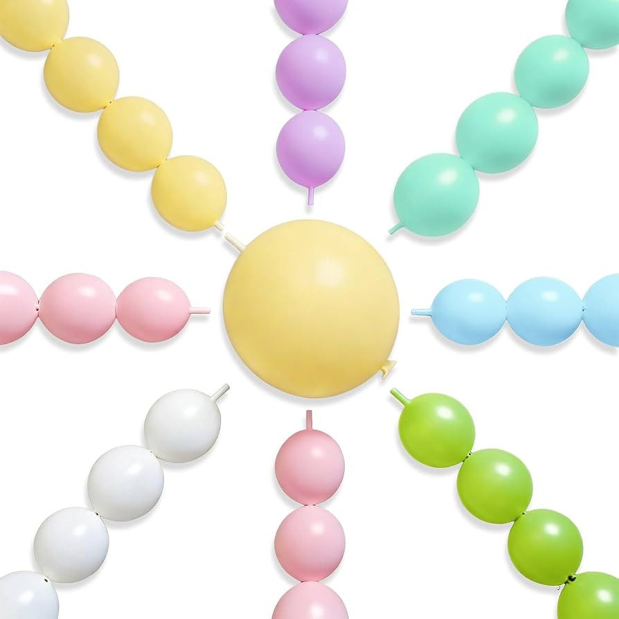 PartyWoo Pastel Linking Balloons 100pcs 6 Inch Rainbow Link Balloons | Amazon (US)