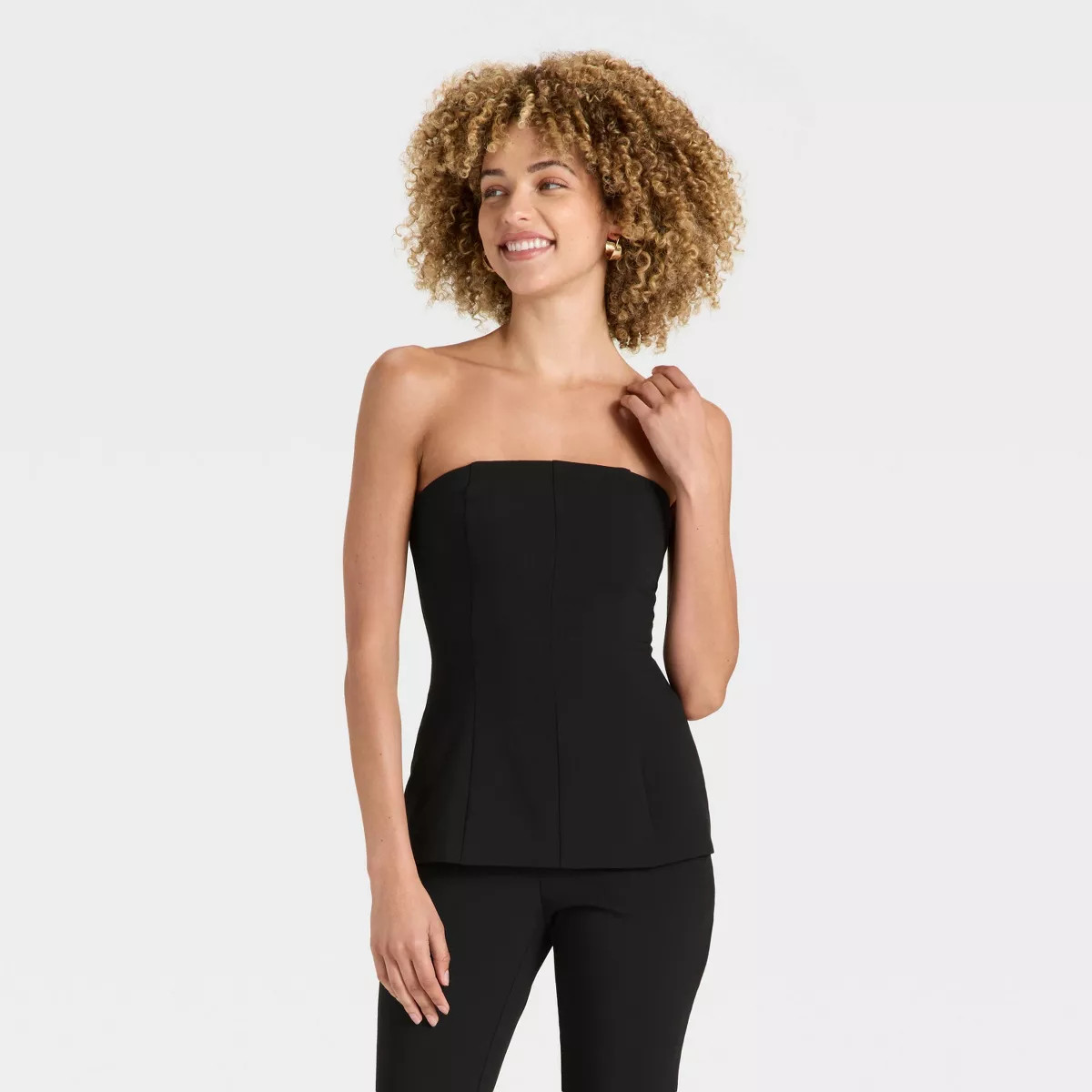 Women's Fitted Tube Top - A New Day™ Black M | Target