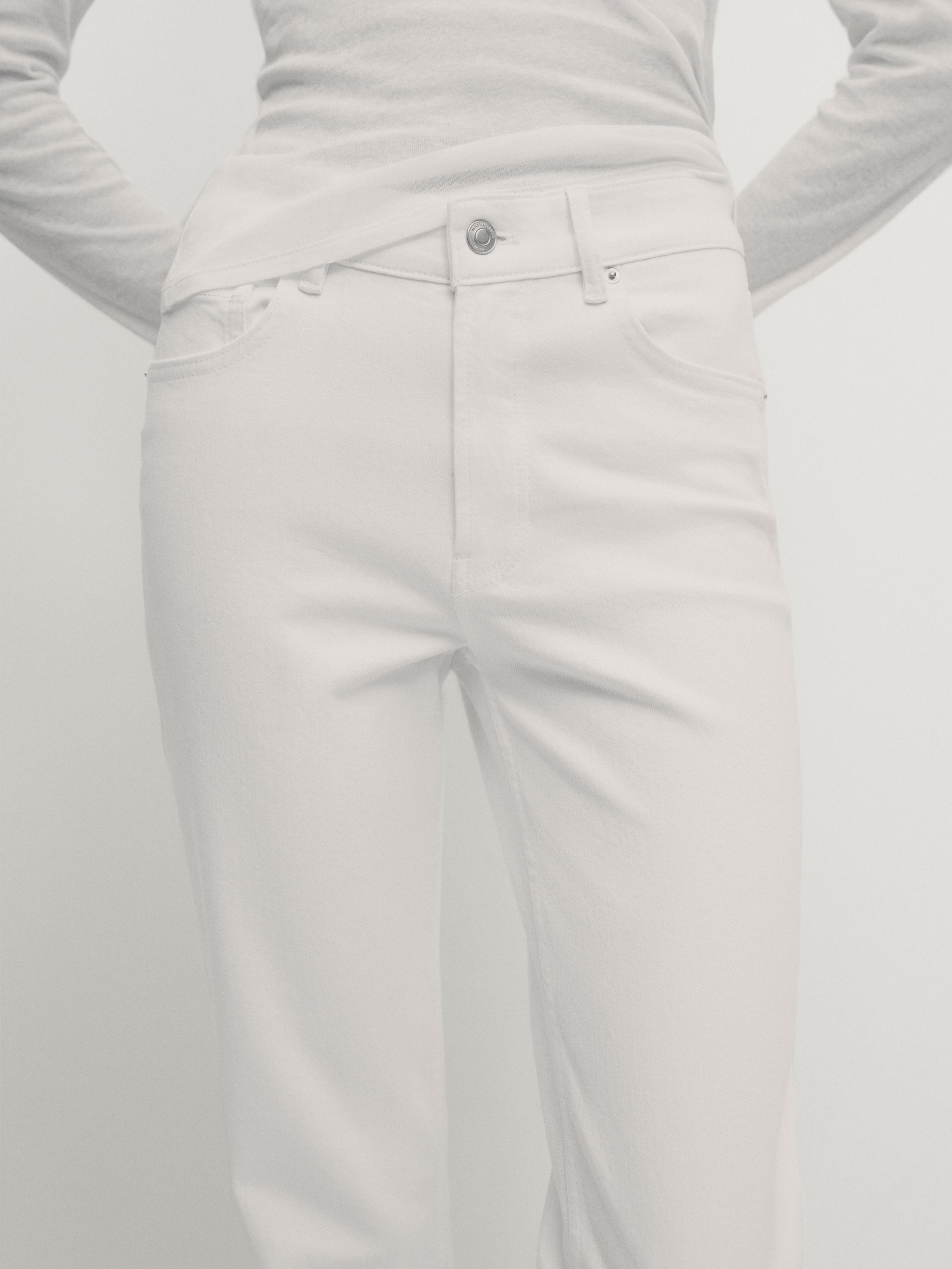 Slim fit mid-rise cropped jeans | Massimo Dutti US