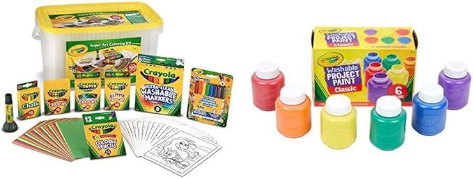 Crayola Super Art Coloring Kit, Tub Colors Vary, Amazon Exclusive, 100+ Pcs, Gift for Kids & Wash... | Amazon (US)